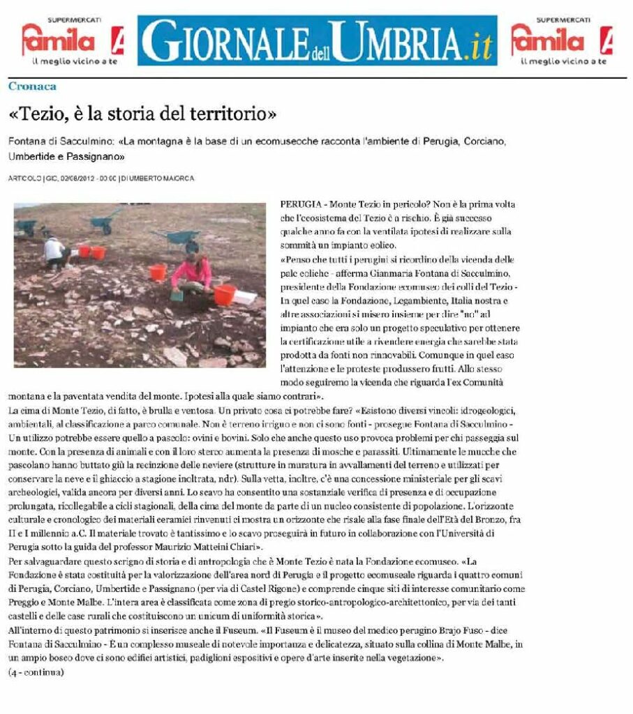 thumbnail of 02.08.2012 Giornale dell’Umbria – Tezio, è la storia del territorio