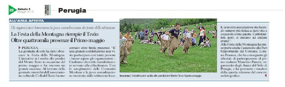 thumbnail of 04.05.2013 Corriere dell’Umbria – La Festa della montagna riempie il Tezio