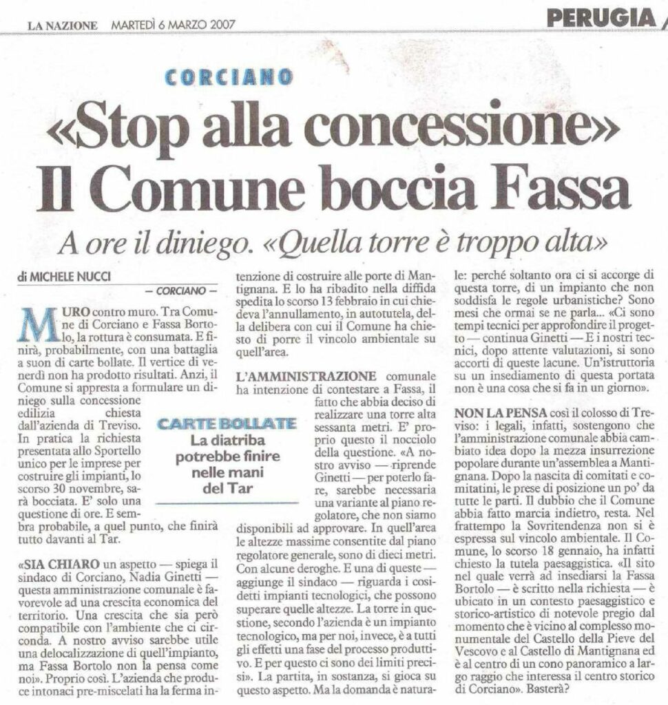 thumbnail of 12.03.2007 Stop alla concessione Il Comune di Corciano boccia Fassa