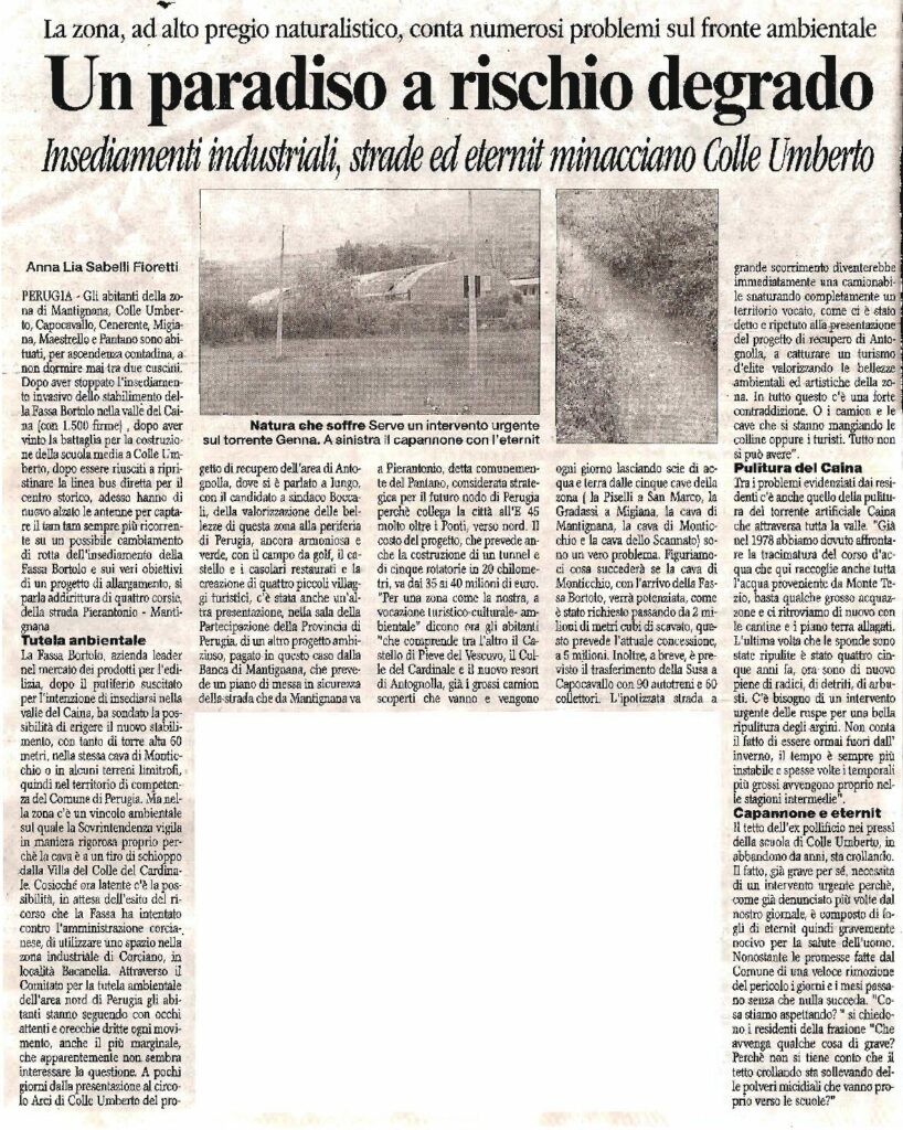thumbnail of 28.04.2009 Corriere dell’Umbria – Un paradiso a rischio degrado