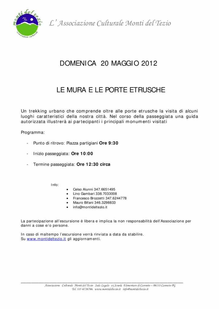 thumbnail of Le mura e le porte etrusche di Perugia insieme ad un gruppo di amici toscani