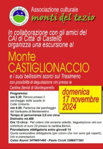 ESCURSIONE A MONTE CASTIGLIONACCIO DOMENICA 17 NOVEMBRE 2024